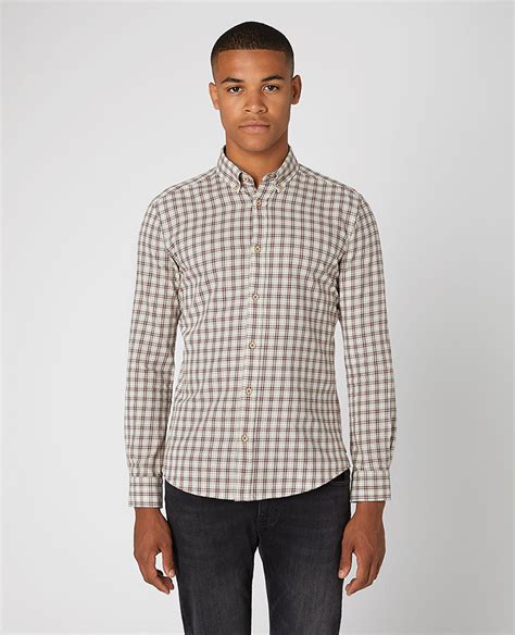 Check Cotton Shirt in Husk 